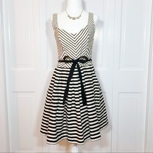 NWT Anthropologie Size 0 Corey Lynn Calter Black & Cream Stripe Corset Dress